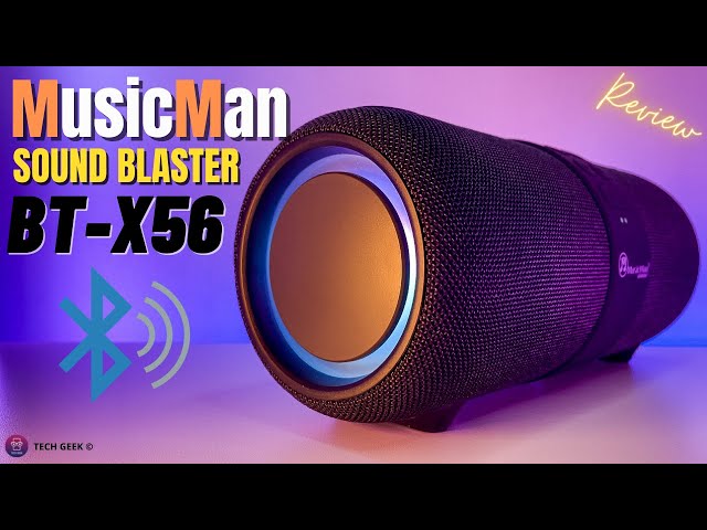 MusicMan Soundblaster BT-X 56 LED Bluetooth Speaker | unboxing & Review |  Deep Bass Outdoor Speaker. - YouTube