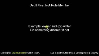 TSQL: Find Out If User Is A Role Member