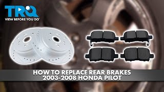 How to Replace Rear Brakes 2003-2008 Honda Pilot