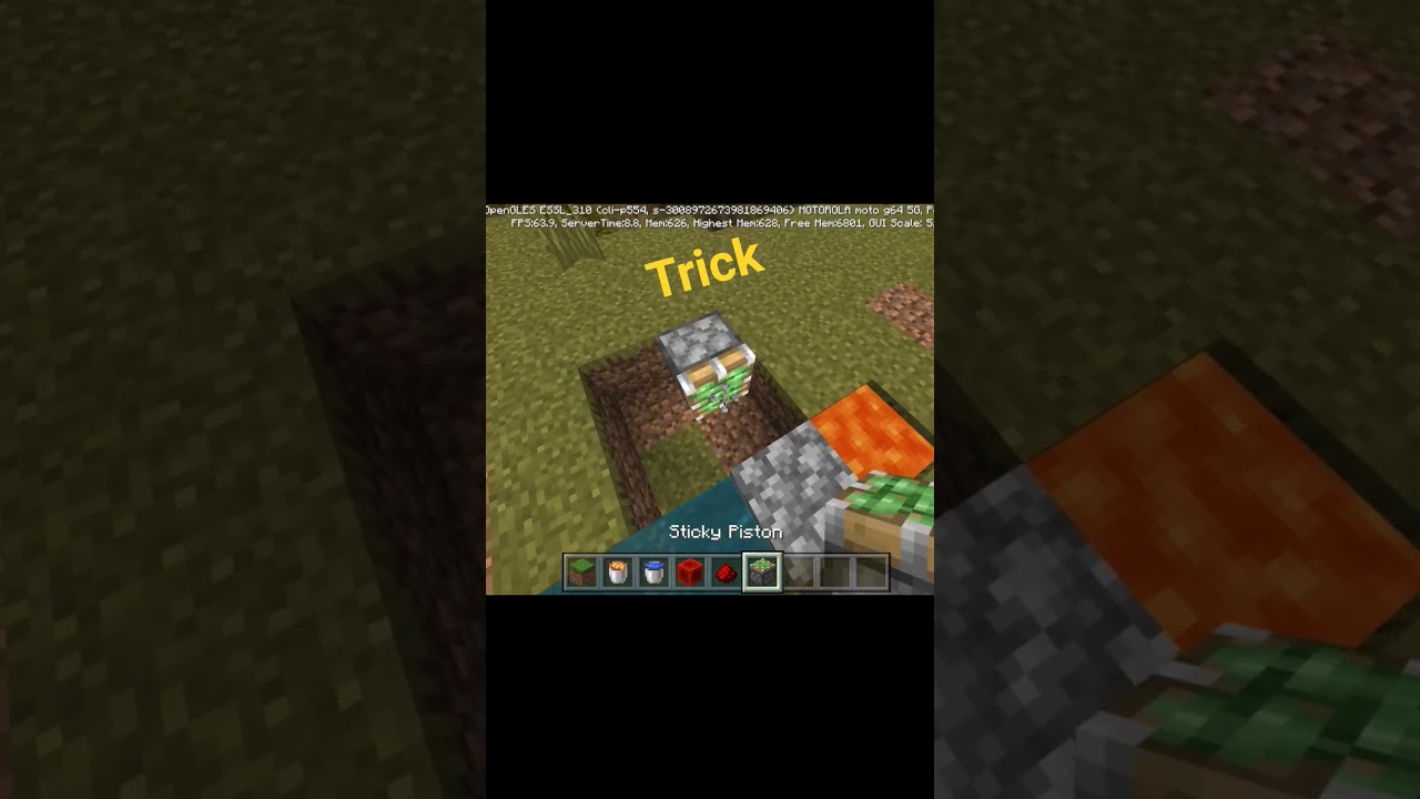 Minecraft gaming video trick short 