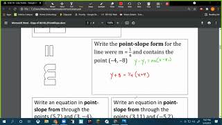 U10L2 - Point-Slope Form pt 2