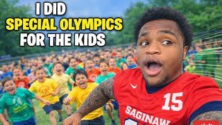 College Football Player Does Special Olympics With the Kids