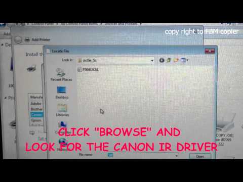How to Install Canon IR Series Copier Printer Driver using Network