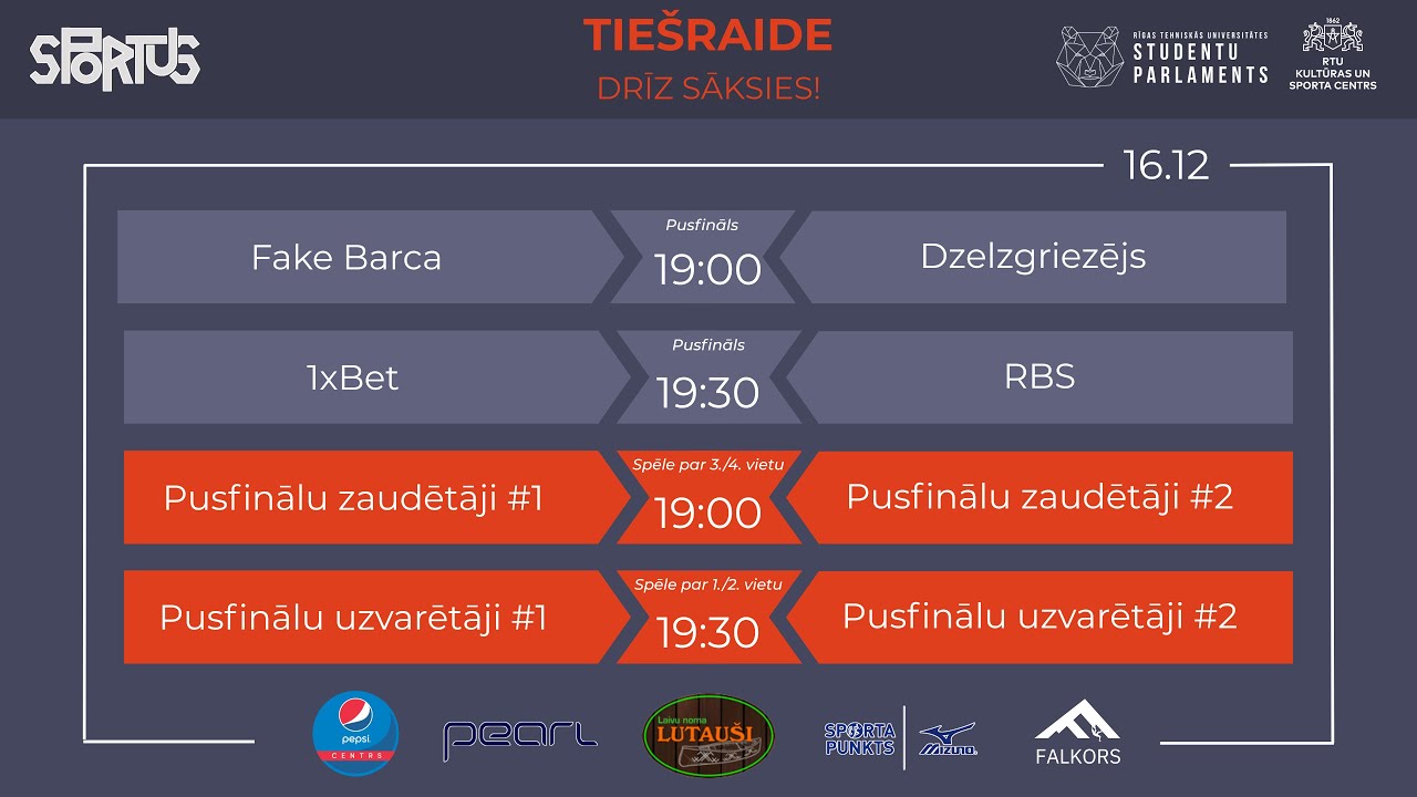 SPORTUS Florbols - Pusfināli un fināli (16.12.2025)