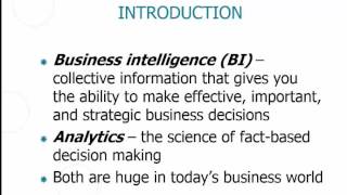 Chapter 3 What is Analytics and Business Intelligence