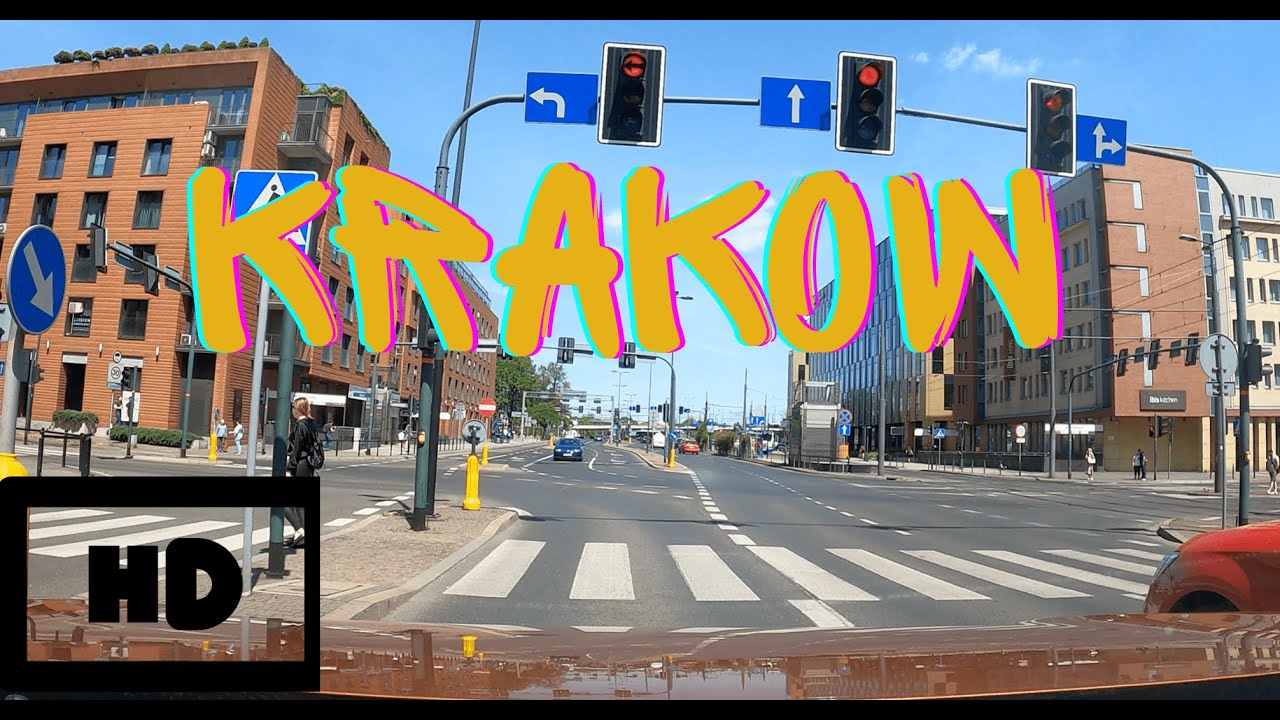 Krakow, Poland 🇵🇱  Driving Downtown - Sounds of City - Driving Tour in Krakow