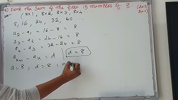 Class 10 Maths # A.P # Find the sum of the first 15 multiples of 8.