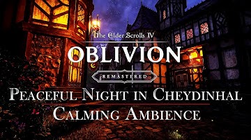 Oblivion Remastered | Peaceful Night in Cheydinhal | Relaxing Music & Ambience
