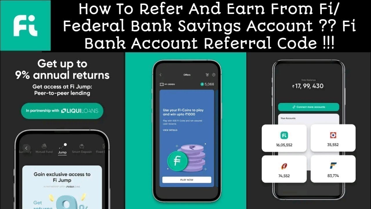 Fi Money Referral Code | Fi Savings Account Referral Code | Federal Bank Account Referral Code