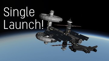 HUGE Single Launch Artificial Gravity Station! - Kerbal Space Program