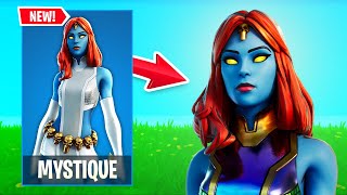 NEW MYSTIQUE Skin Gameplay in FORTNITE! (Built-in Emote Shapeshifter, All Styles \& More)