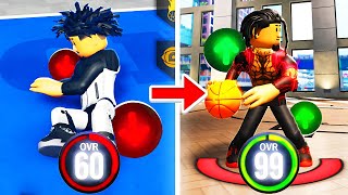 Going from 60 OVR to 99 OVR in Roblox Practical Basketball