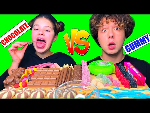 ASMR CHOCOLATE VS GUMMY FOOD CHALLENGE! EATING SOUNDS MUKBANG 먹방 | Tati ASMR