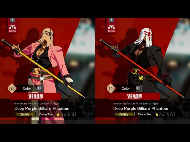 Guilty Gear Strive - All Venom Colors - YouTube