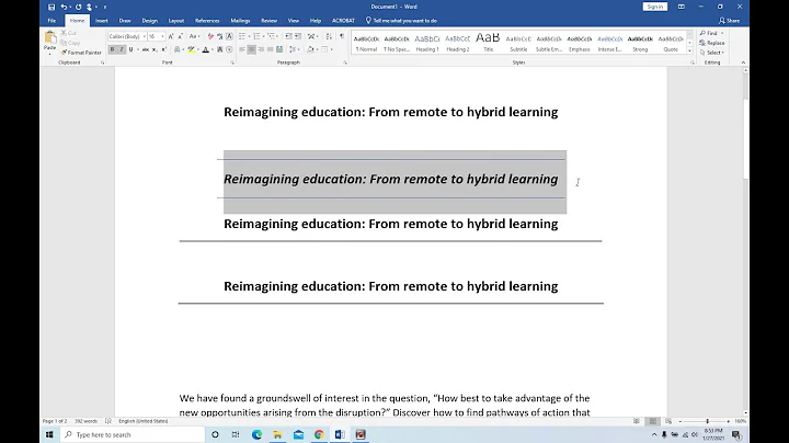 Remove or delete different type of line in MS Word document