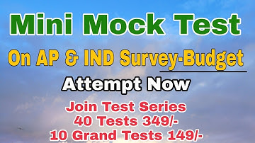 Test on AP & India Survey Budget Attempt Now| 30 Questions|GROUP-4Test Series- 40 Tests- 349/-