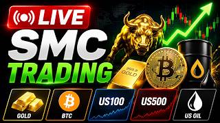 🔴LIVE NOW LONDON SESSION TRADING | ICT + SMC Analysis | US100, US500 & GOLD