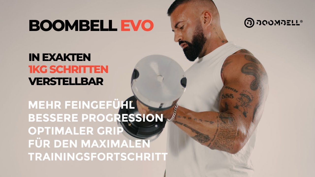 Boombell® EVO Serie 2nd Generation verstellbare Kurzhantel. In exakten 1kg Schritten verstellbar