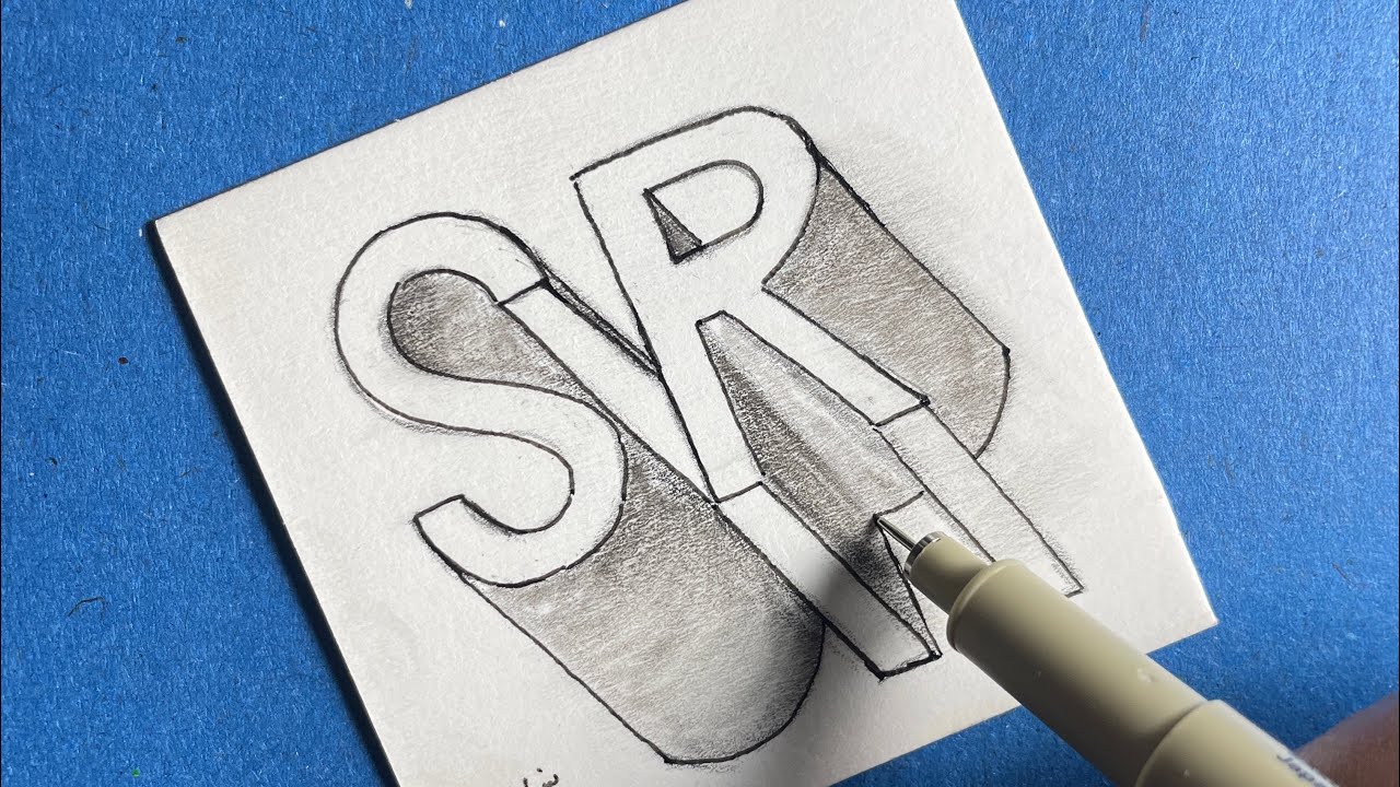3d R Cursive How to draw S R in 3D calligraphy #drawing #3ddrawing #3dletters # ...