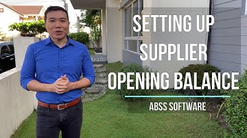 ABSS Setting up supplier opening balance