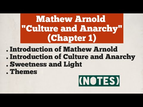Mathew Arnold Culture and Anarchy Chapter 1| Notes | ENG-301 - YouTube