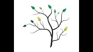 Adobe Illustrator cs6 tutorial/ Quick and easy way how to draw a tree