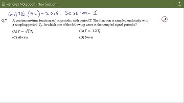 Quiz on Periodicity of Sampled Signal, GATE 2016 EC solution