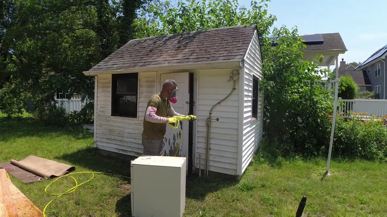 Monster Clean Mode: Power Washing the Shed 💪💦”