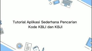 Tutorial Aplikasi Sederhana Pencarian Kode Kbli Dan Kbji
