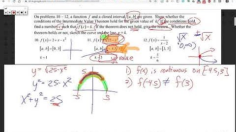 AP Calculus | Unit 1 - Limits and Continuity (Intermediate Value Theorem)
