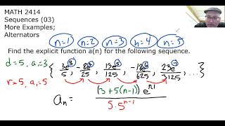 MATH 2414 - Sequences (03): Another Example; Alternators
