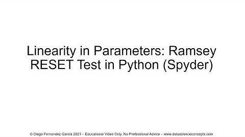 Linearity in Parameters. Ramsey RESET Test in Python (Spyder)