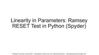 Linearity in Parameters. Ramsey RESET Test in Python (Spyder)