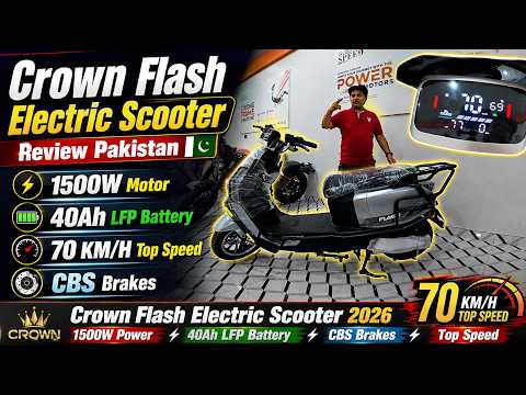 Crown Flash Electric Scooter Full Review | 1500W Motor | CBS Braking | 40Ah LFP Battery
