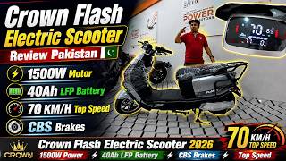 Crown Flash Electric Scooter Full Review | 1500W Motor | CBS Braking | 40Ah LFP Battery