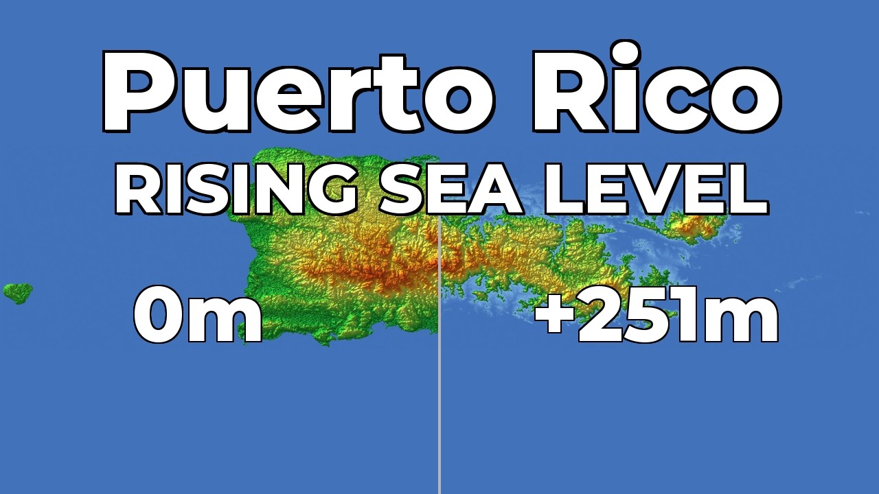 Puerto Rican Level Bench Puerto Rico 🇵🇷 - Rising Sea Level(4K) 🌊 #geography #map #puertorico # ...