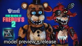 My Withered Freddy & Foxy Models for FNAF Movie 2 🔥 (Preview   Release) | P3D