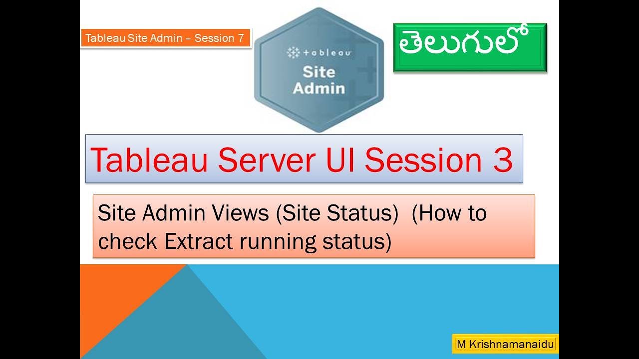 7 Tableau Server UI Session 3 (తెలుగులో ) - YouTube