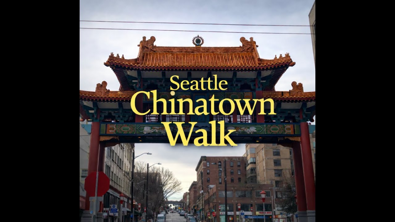 Seattle Winter Ambient Walk | Chinatown to Waterfront | Cloudy Day City Sounds