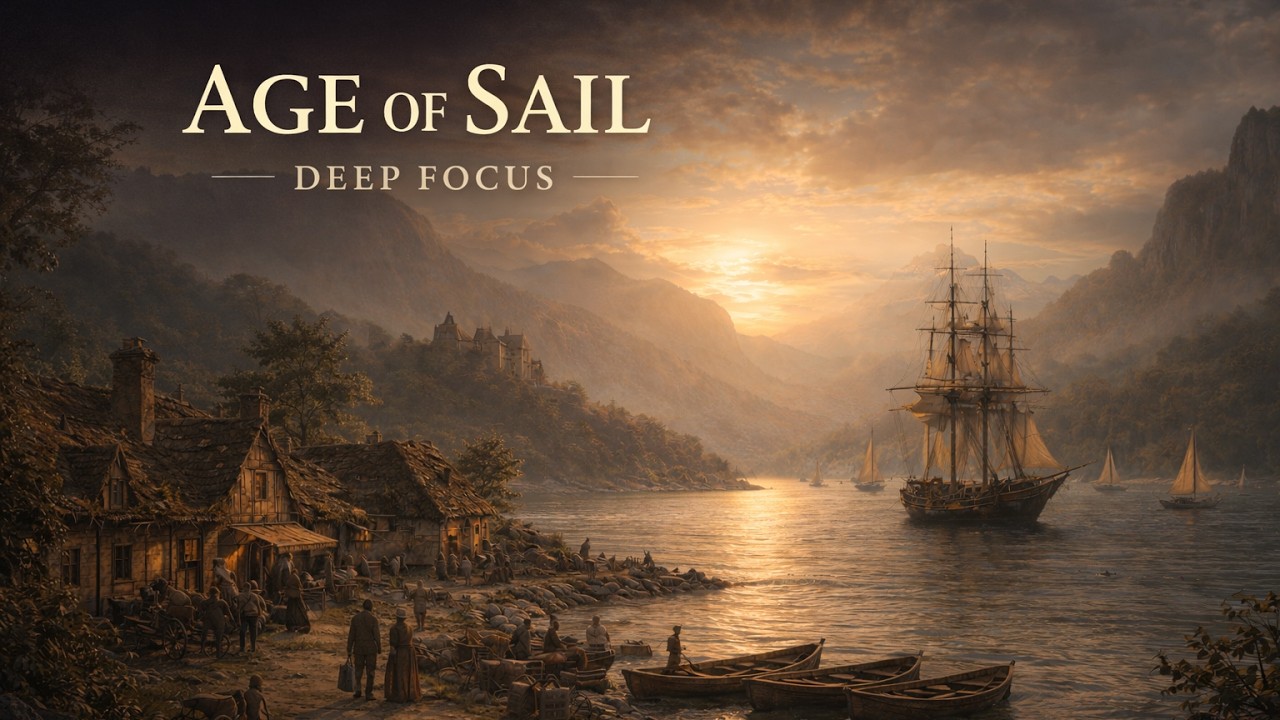 Golden Harbor 1700s | Age of Sail Deep Focus (2 Hours Ambient Study Music)