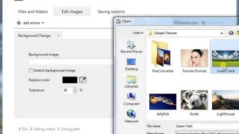Changing background image using reaConverter