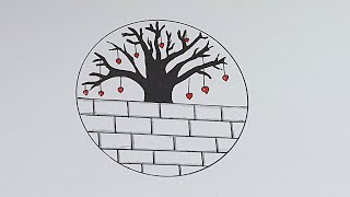 رسم سهل | شجرة قلوب سهلة للمبتدئين