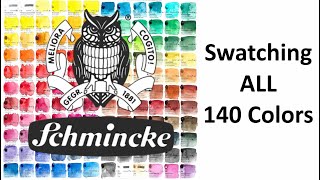 Swatching Schmincke Horadam Watercolor Dot Card - ALL 140 Colors