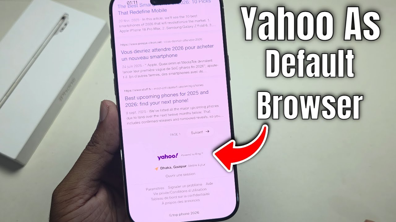 How to set yahoo as default Browser on iPhone 17 Air