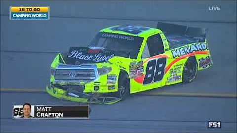 Suarez & Crafton Hard Crash - NASCAR 2016 Trucks a...