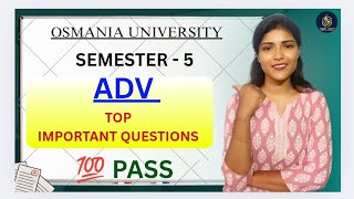 ADVANCED DATA VISUALIZATION || ADV || IMPORTANT QUESTIONS || SEM-5 || BA OU || @shivanipallela  Net Worth