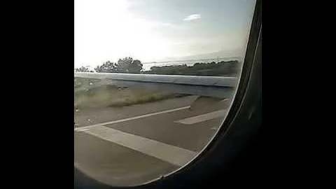 Aegean Airlines take off from Mytilene Airport