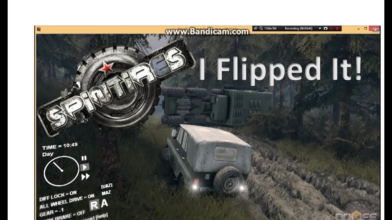 SpinTires Funny Moments 1 - A Flipped Turtle!!!