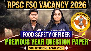 RPSC Food Safety Officer Question Paper Solution | Rajasthan Food Safety Officer Previous Year Paper