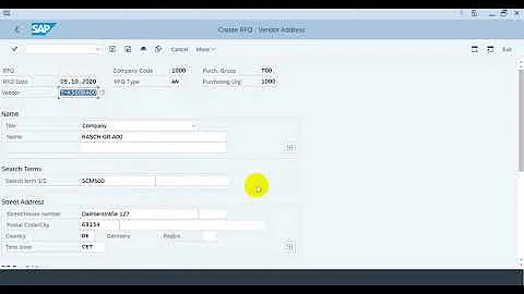 Exercise-10.1 Create Request for Quotation/RFQ (SAP MM Tutorial)